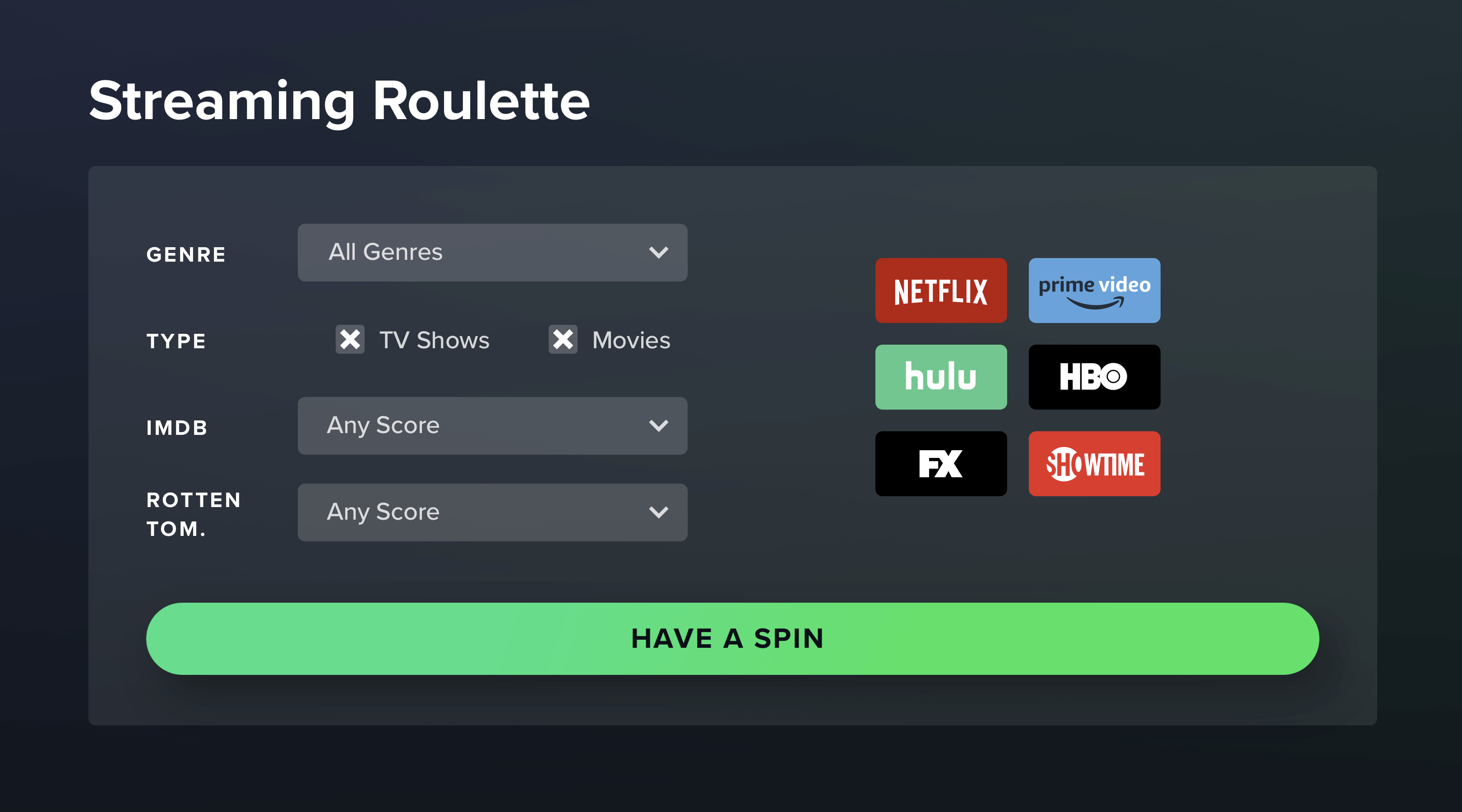 Netflix Roulette: What Should I Watch? | Reelgood